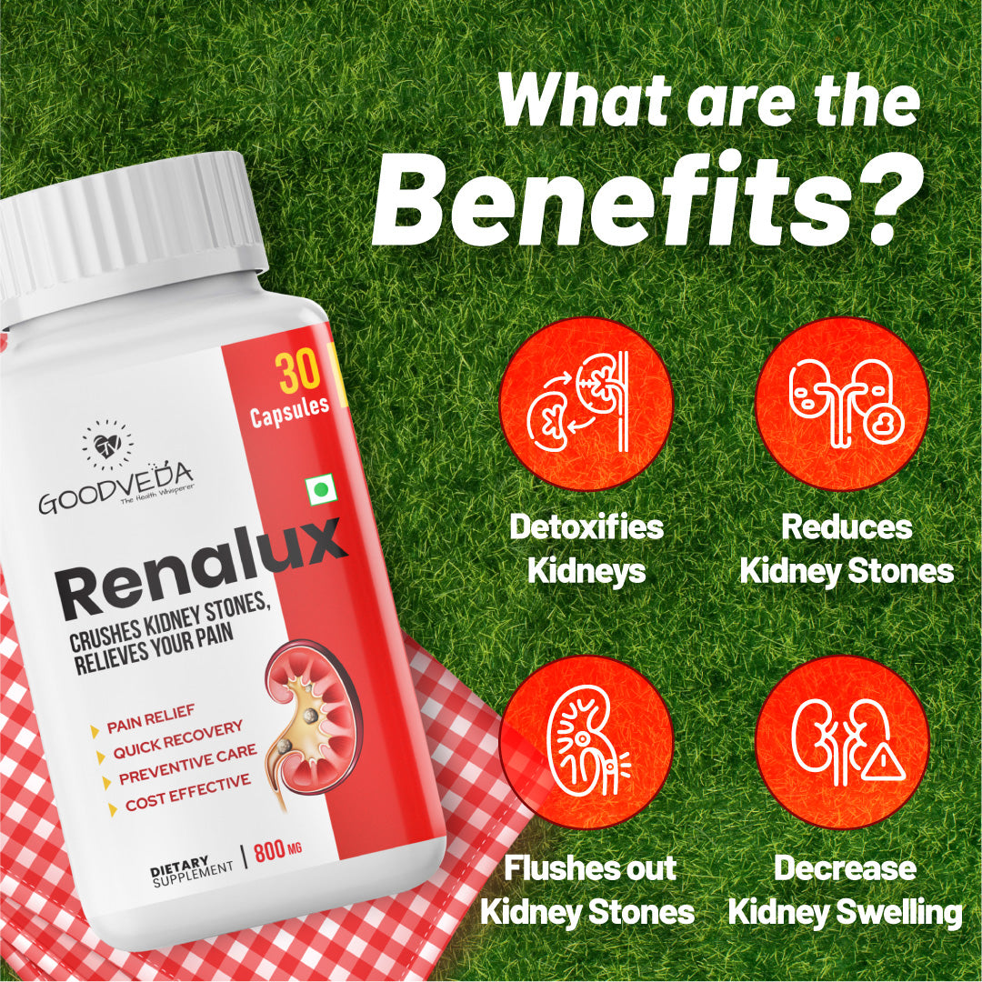 Renalux #1 ayurvedic formula for a stone free life, Naturally Best results in 45 days.