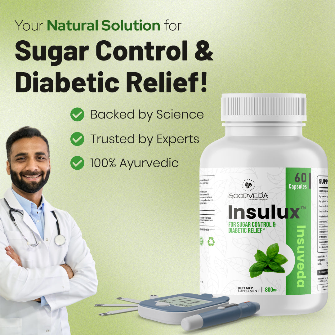 Insulux - Advanced Ayurvedic Formula for Blood Sugar Control. Best Results in Up to 80 Days