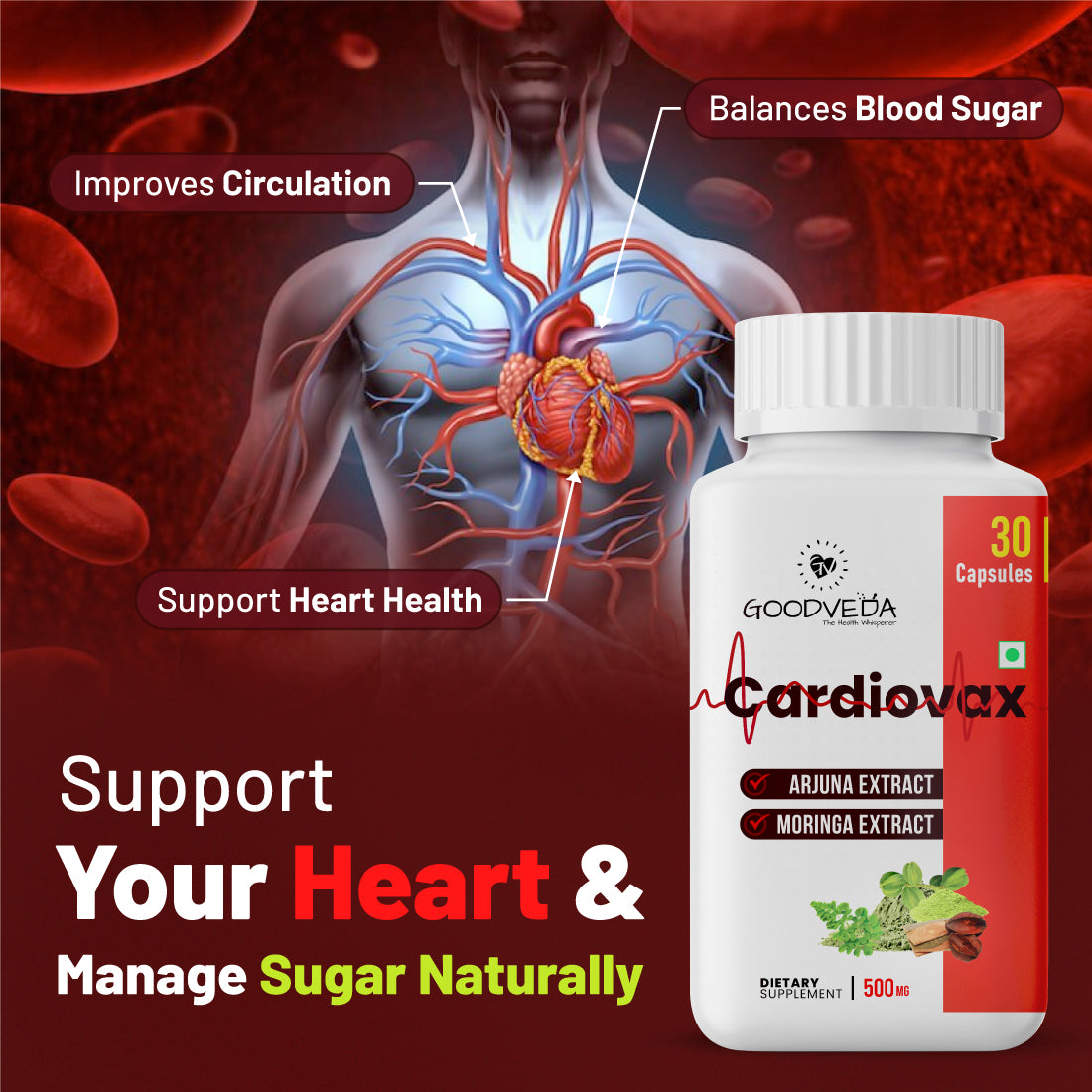 CardioVax #1 ayurvedic formula for promoting heart health. Best results in 50 days.