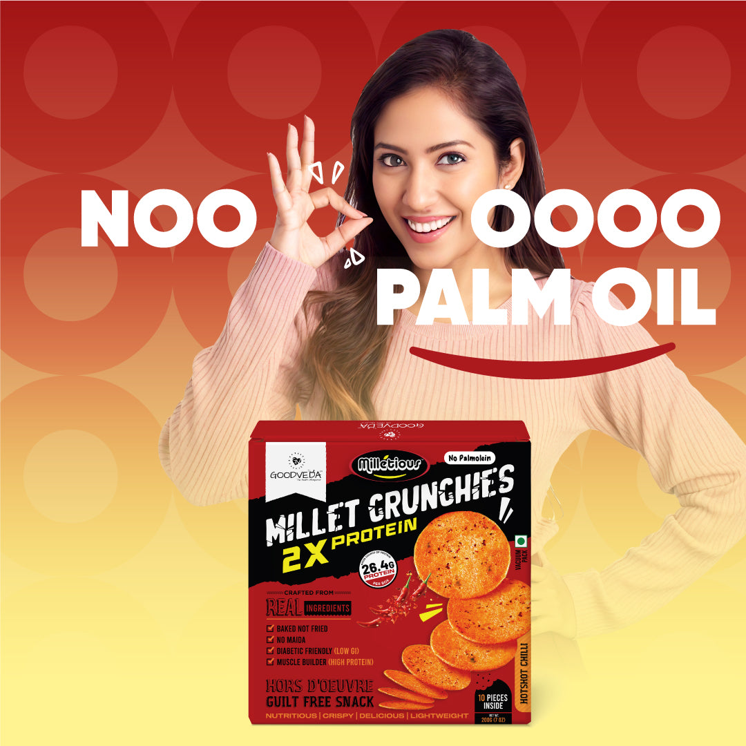 Hotshot Chili Flavor - Millet Crunchies The Ultimate Healthy Snack for Diabetic Support, Weight Management, and Gut Health.