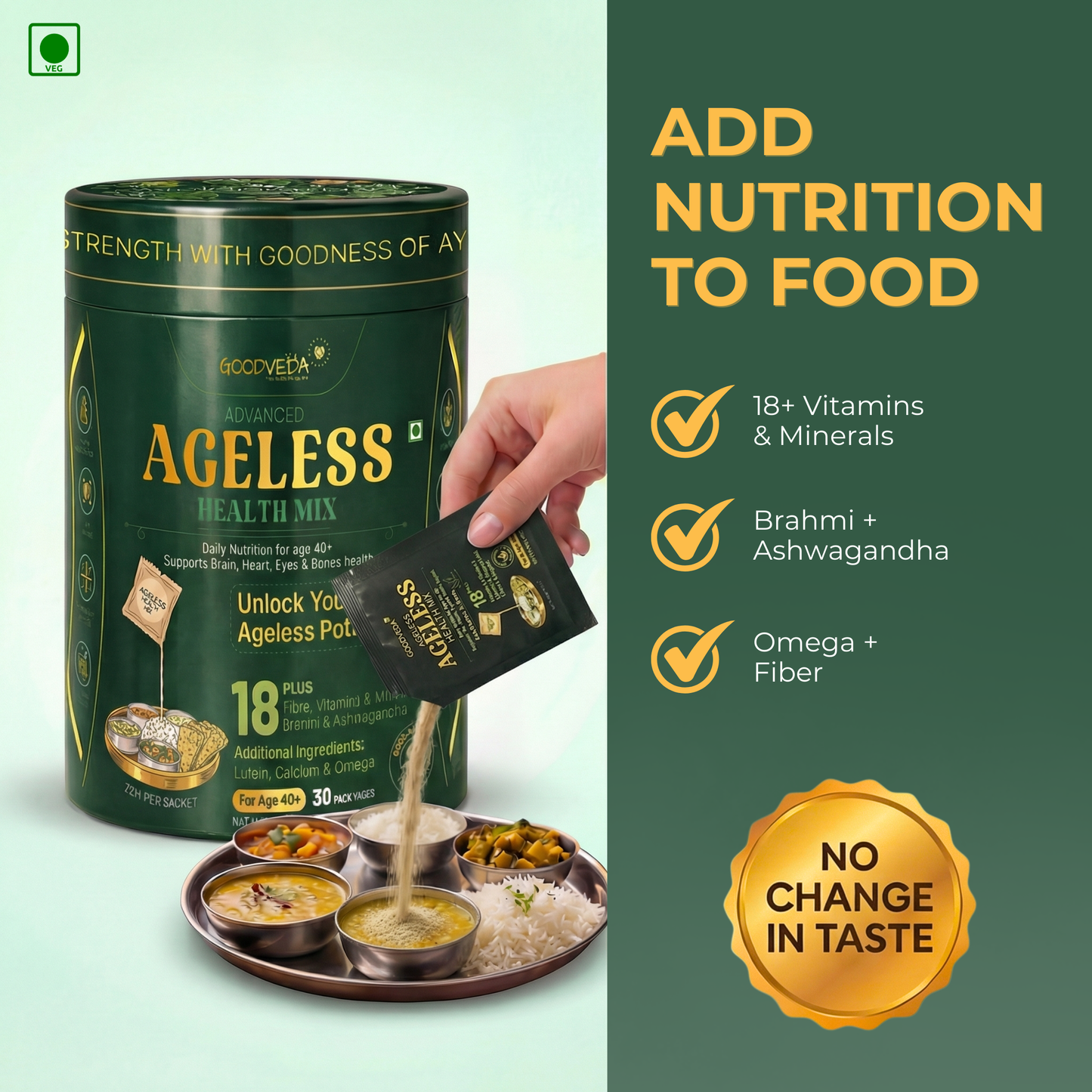 Goodveda Ageless Health Mix | Daily Wellness Multivitamin for 40+