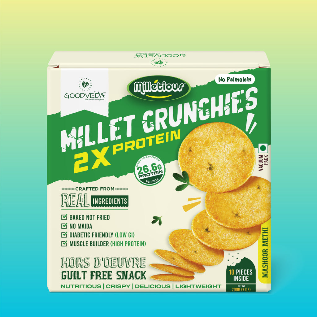 Mashoor Methi Flavor - Millet Crunchies The Ultimate Healthy Snack for Diabetic Support, Weight Management, and Gut Health