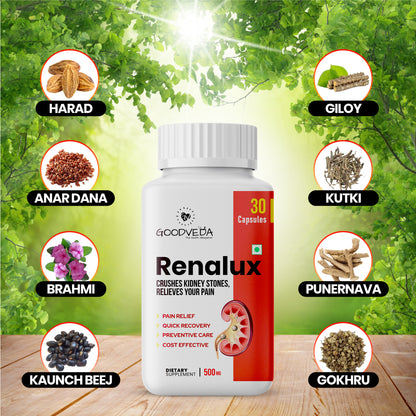 Renalux #1 ayurvedic formula for a stone free life, Naturally Best results in 45 days.