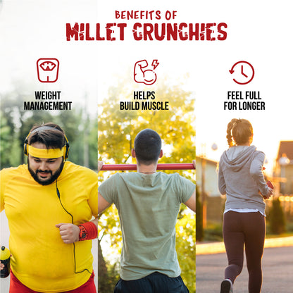 Millet Crunchies The Ultimate Healthy Snack for Diabetic Support, Weight Management, and Gut Health. Hotshot Chili