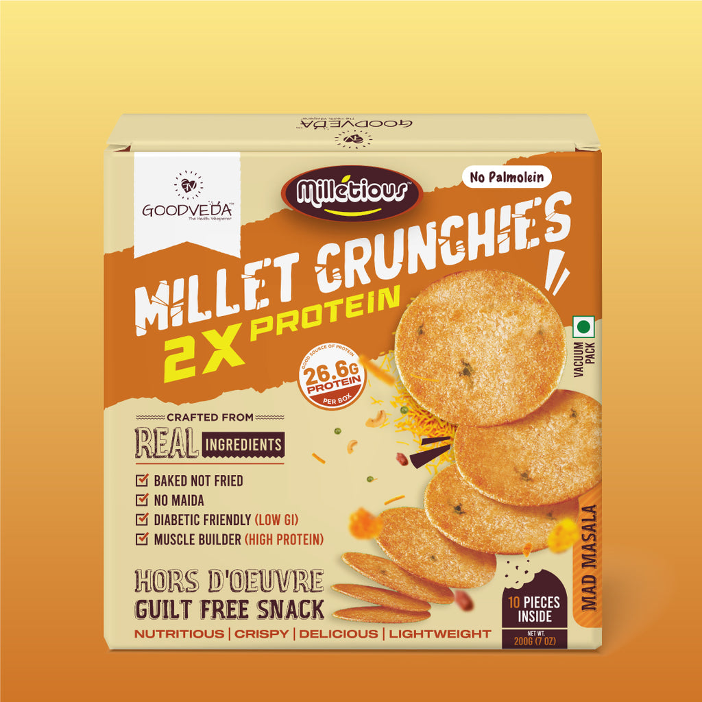 Mad Masala Flavor - Millet Crunchies The Ultimate Healthy Snack for Diabetic Support, Weight Management, and Gut Health