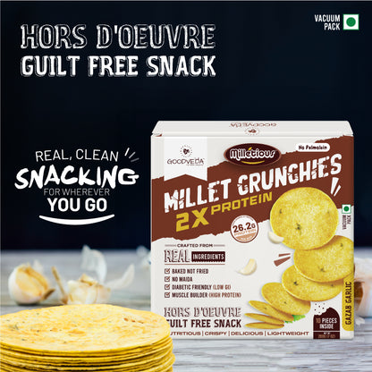 Gazab Garlic Flavor - Millet Crunchies The Ultimate Healthy Snack for Diabetic Support, Weight Management, and Gut Health.