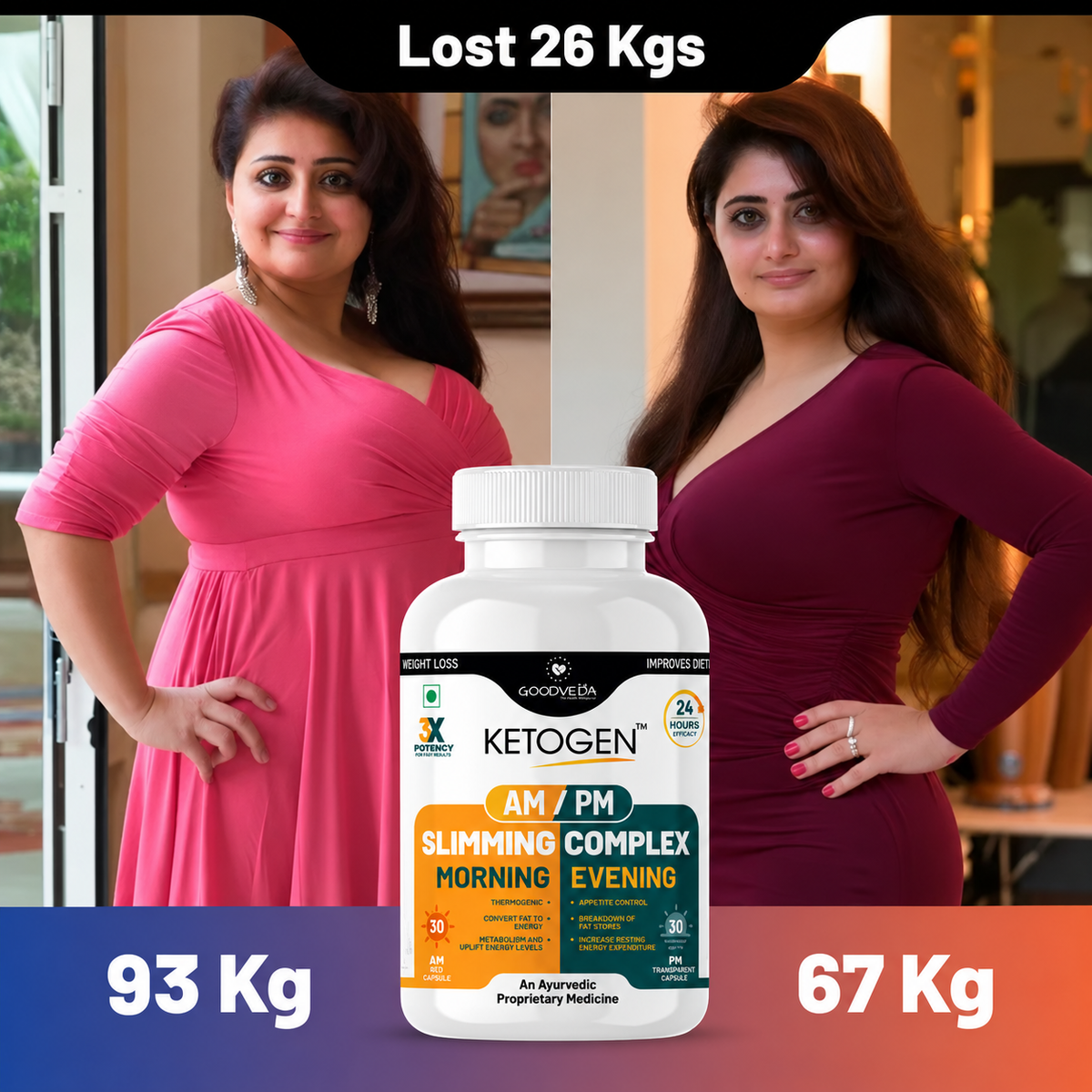 Goodveda AM/PM Slimming Complex - Your 24-Hour Weight Loss Solution