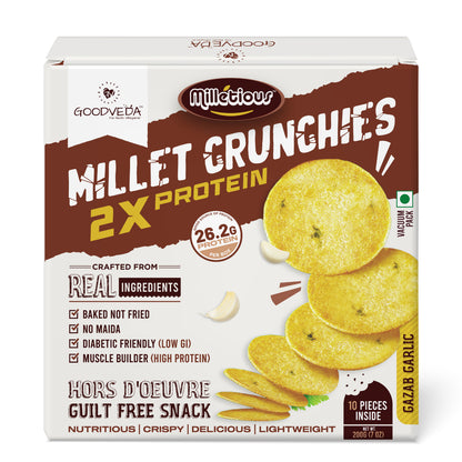 Gazab Garlic Flavor - Millet Crunchies The Ultimate Healthy Snack for Diabetic Support, Weight Management, and Gut Health.