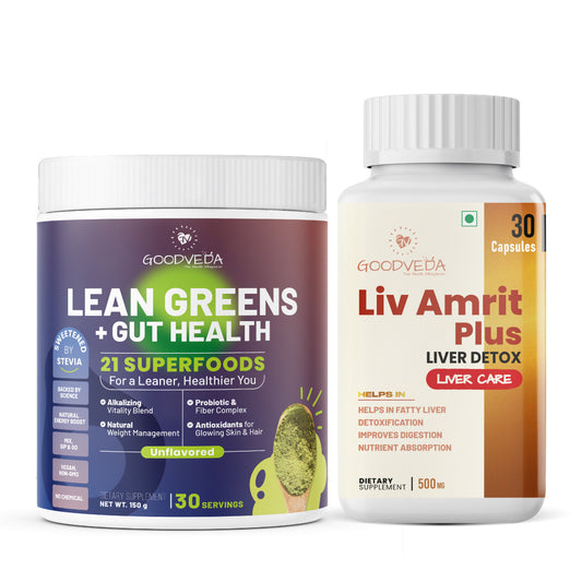 Lean Green & Gut Health + LivAmrit Plus Combo
