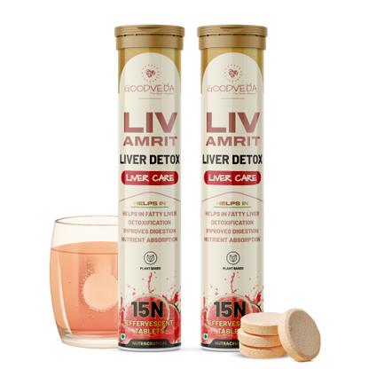 Goodveda Liver Detox Effervescent Tablets – Fatty Liver Drink for Detox, Digestion & Metabolism Support