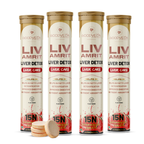 Goodveda Liver Detox Effervescent Tablets – Fatty Liver Drink for Detox, Digestion & Metabolism Support