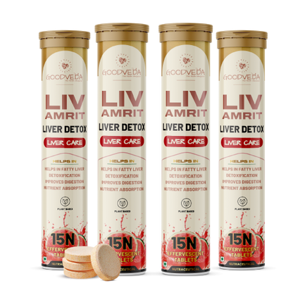 Goodveda Liver Detox Effervescent Tablets – Fatty Liver Drink for Detox, Digestion & Metabolism Support
