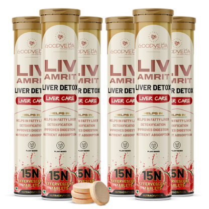 Goodveda Liver Detox Effervescent Tablets – Fatty Liver Drink for Detox, Digestion & Metabolism Support
