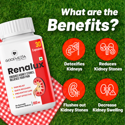 Renalux #1 ayurvedic formula for a stone free life, Naturally Best results in 45 days.
