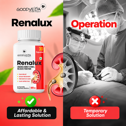 Renalux #1 ayurvedic formula for a stone free life, Naturally Best results in 45 days.
